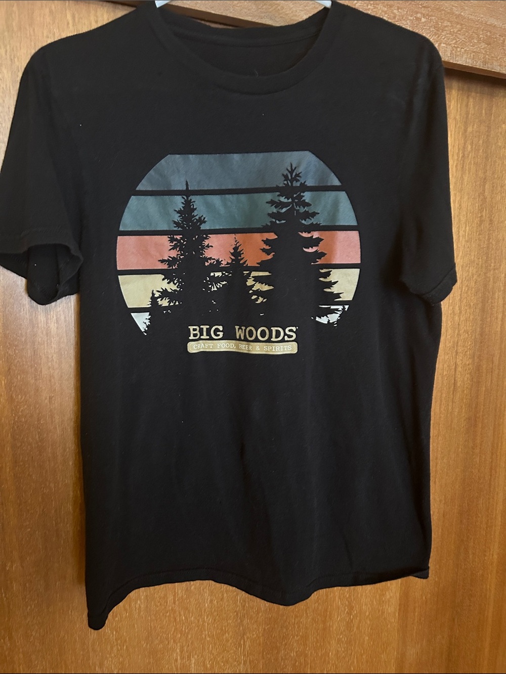 Big Woods Black Graphic Tee with Trees